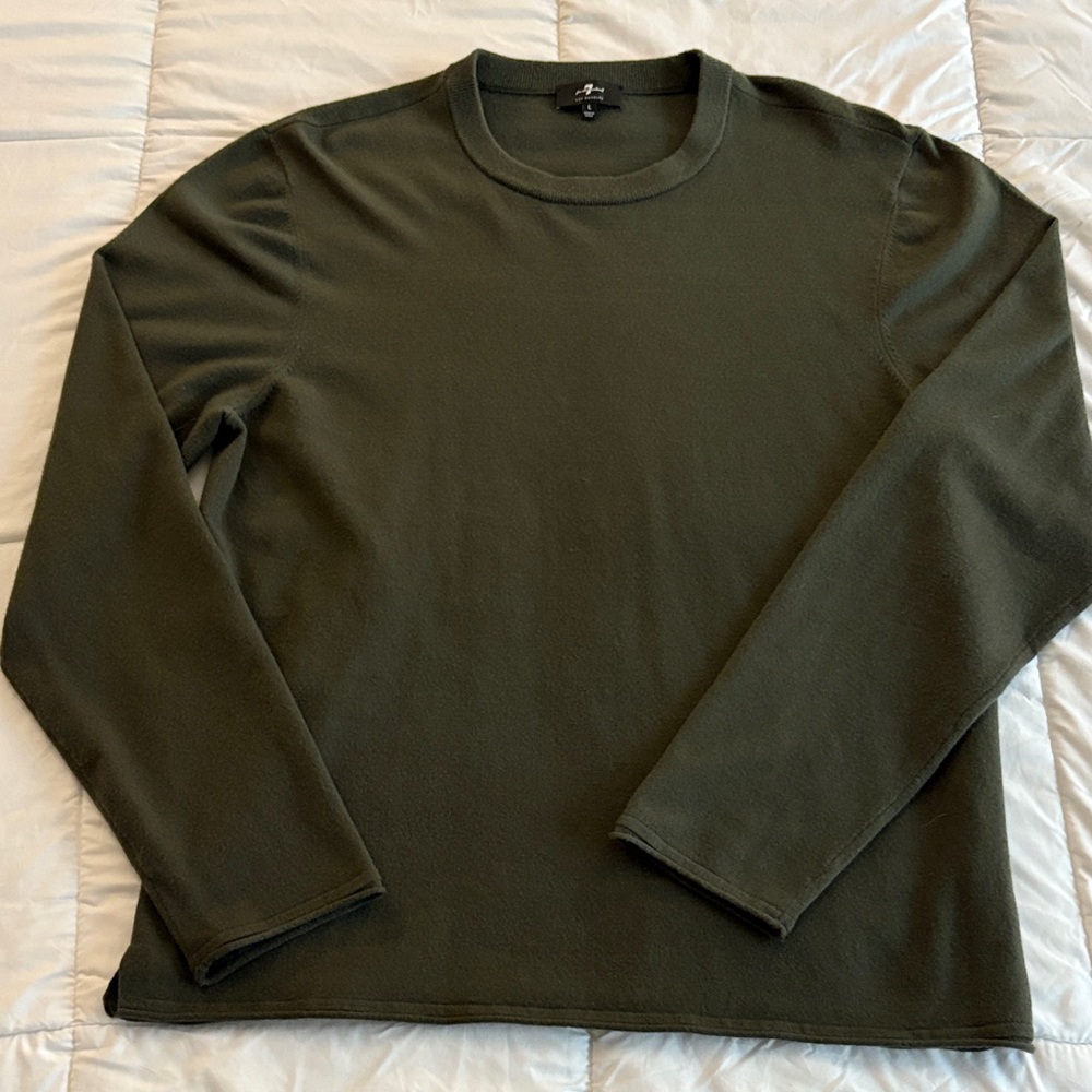 7 For All Mankind Dark Green Long Sleeve Shirt